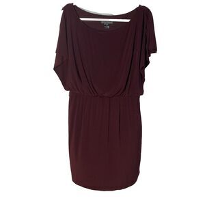 JESSICA HOWARD maroon short slit sleeve blouson dress 12